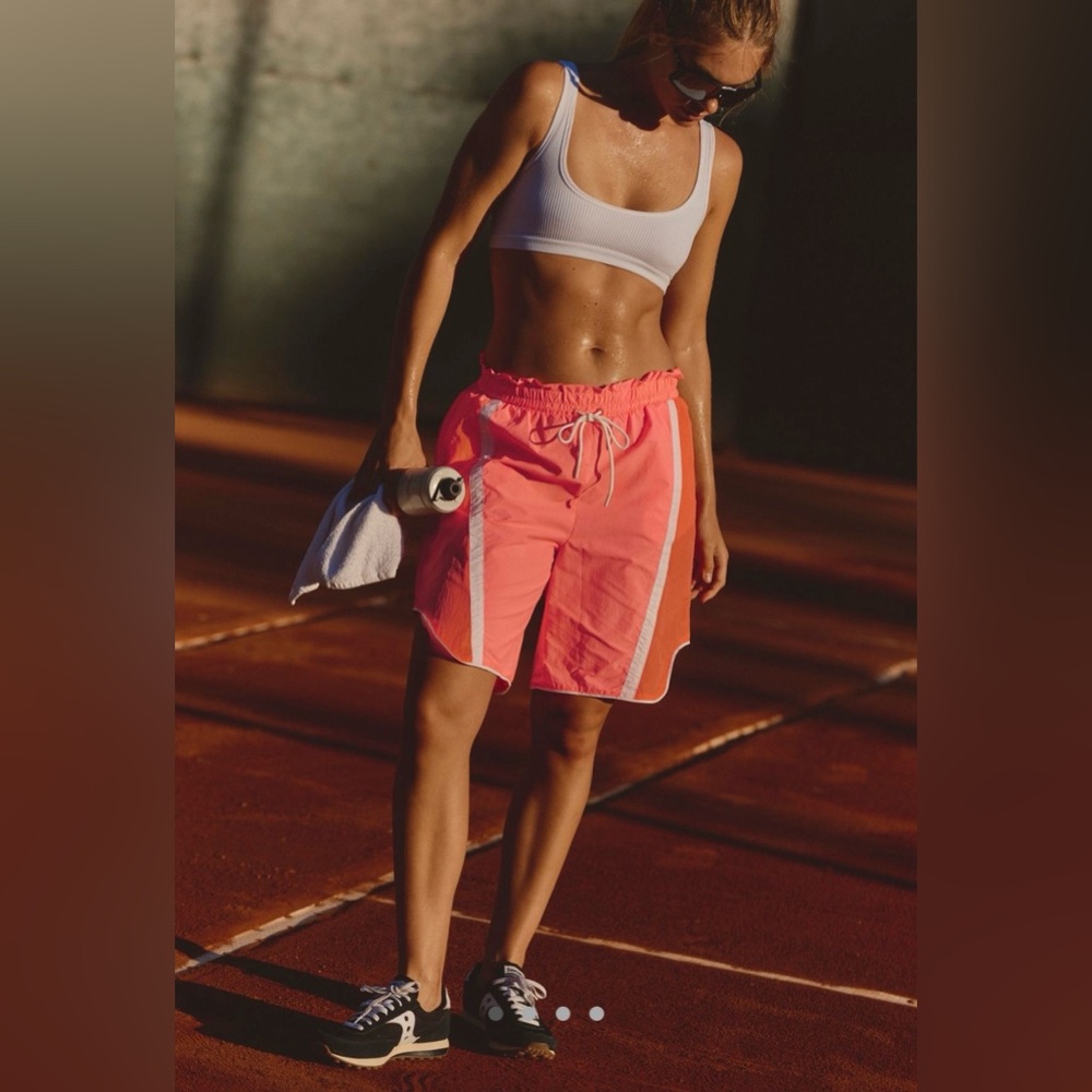Free People Movement Champ Is Here Shorts in Neon Coral